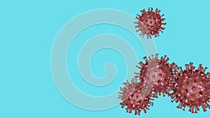 Closeup of a virus structure against clear background