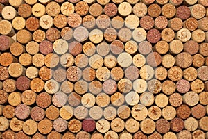 Closeup of a wall of used wine corks