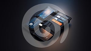 CloseUp of a Wallet with Payment Cards.Generated image