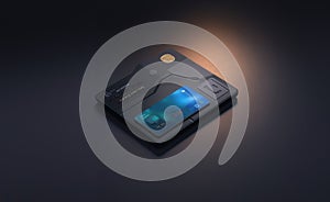 CloseUp of a Wallet with Payment Cards.Generated image