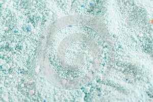 Closeup of washing powder texture background.