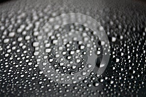 Closeup water condensation on window glass background