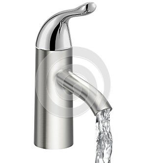 Closeup of water-supply faucet