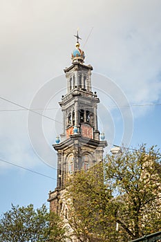 The Westerkerk Church tower, Amsterdam, Netherlands