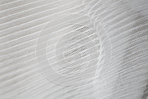 closeup of white corrugated organza textured background