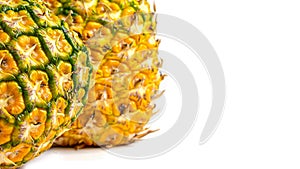 Closeup of whole Pineapple isolated on white background