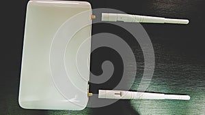 Closeup of Wifi router antenna