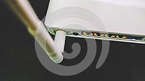 Closeup of Wifi router antenna