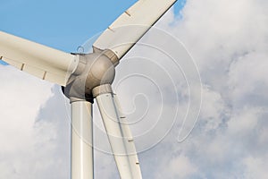 Closeup of a wind turbine