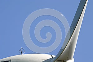 Closeup of a wind turbine