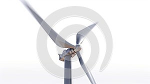 Closeup of a wind turbine blade on a white background generated by A