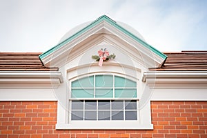 closeup of the window details on a georgian hip roof faade photo