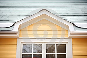 closeup of the window details on a georgian hip roof faade photo