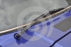Closeup of windshield cleaner car wipers