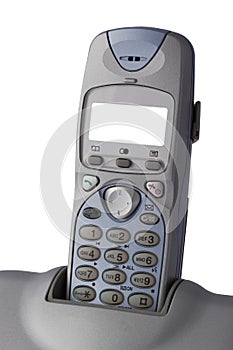 Closeup wireless telephone with blank screen