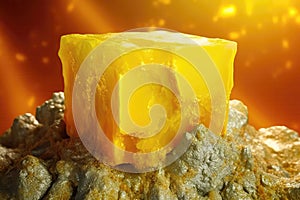 Closeup Of Yellowcake, The Concentrated Form Of Processed Uranium. Generative AI