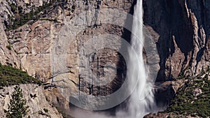 Closeup of Yosemite Falls Motion Time-lapse