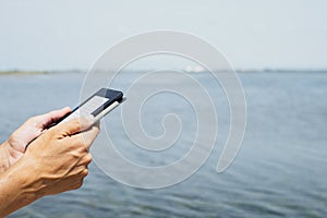 Man reading in a tablet or e-reader