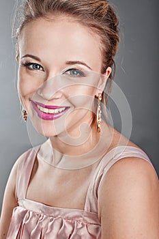 Closeup of young girl laughing