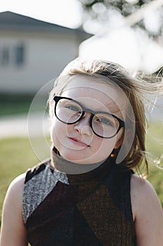 Closeup of young girl outdoor