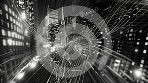 closeupA dynamic wireframe mesh composition of musical notes and sound waves capturing the energy and flow of music Sound