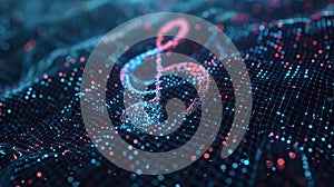 closeupA universal wireframe mesh music icon symbolizing the power and versatility of music across cultures and genres AI Music photo