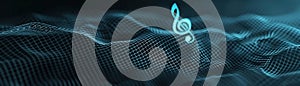 closeupA whimsical wireframe mesh illustration of a music box filled with delicate details and a sense of wonder AI Music photo