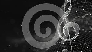 closeupA whimsical wireframe mesh illustration of a music box filled with delicate details and a sense of wonder AI Music photo
