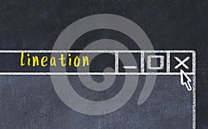 Concept of dealing with problem. Chalk drawing of closing browser window with caption lineation