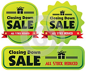 Closing down sale label