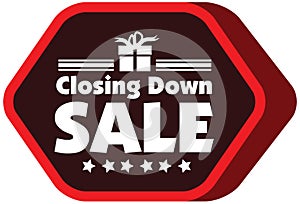 Closing down sale label