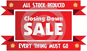 Closing down sale label photo