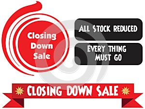 Closing down sale label