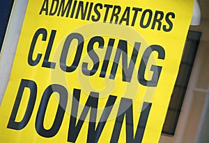 Closing down sign