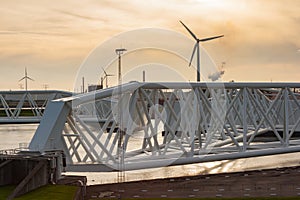 Closing of the flood gate storm surge barrier photo