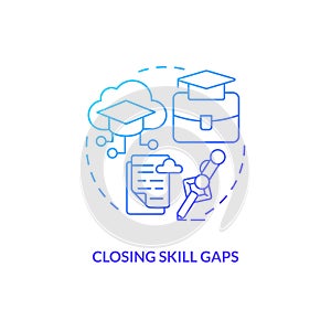 Closing skill gaps gradient concept icon