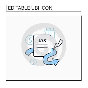 Closing tax loopholes line icon