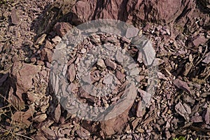 Closs up of shale stone on nature