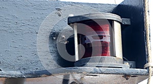 Clossup on the red port lantern