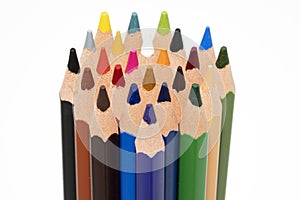 Closup view of colored pencil