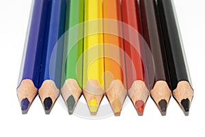 Closup view of colored pencil