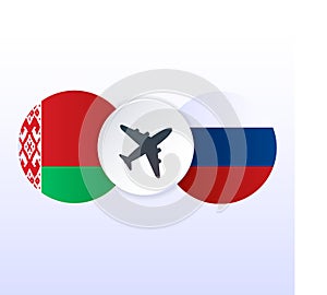 Closure airspace of Russia and Belarus vector illustration.