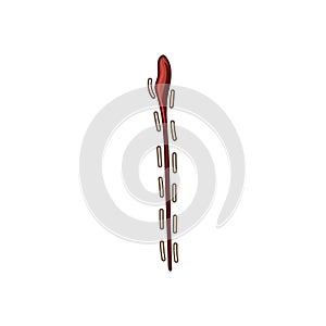 closure suture cartoon vector illustration