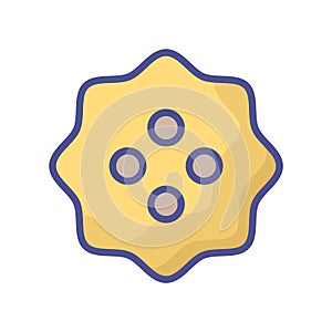 Cloth button fill inside vector icon which can easily modify or edit