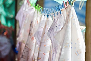 Cloth Diapers on a Clothesline