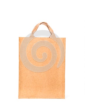 Cloth eco bag blank brown on white background