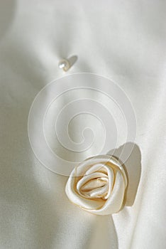 Cloth flower on wedding veil