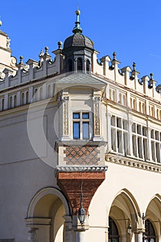Cloth Hall on Main Market Square in sunny day, Krakow, Poland