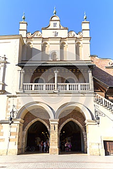 Cloth Hall on Main Market Square in sunny day, Krakow, Poland