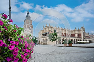 The Cloth Hall in main square in Krakow old town, Poland